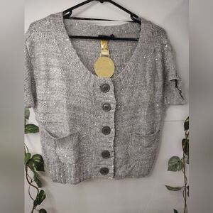 Only Love Collection Gray Glitter Sweater Small